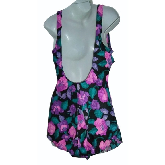 Maxine Of Hollywood Swimsuit Vintage 90s Floral One Piece Tankini Beach Swim 18 - Picture 6 of 12